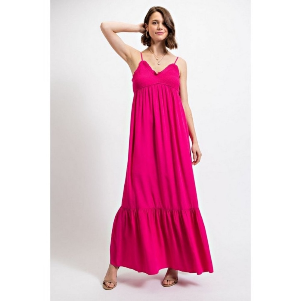 Vibrant Fuchsia Maxi Dress
